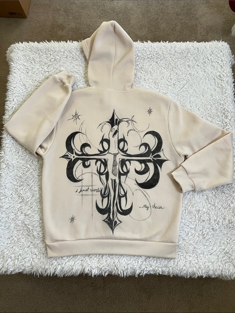 Manfinity Smiling Friends Hoodie Unisex Size Medium Hand Drawn